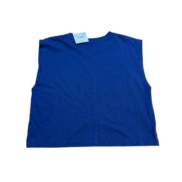 American Eagle Womens Navy Sleeveless Boxy Crop‎ Top S NWT - Picture 2 of 6